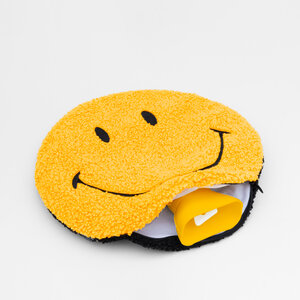 smiley face yellow hot water bottle opened
