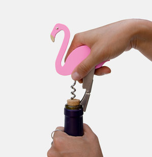 Pink Stainless steel corkscrew for the office and home