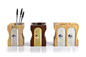 wooden sharpener desk tidy