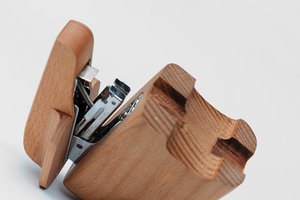 Close up detail of Mini Wooden Elephant Stapler