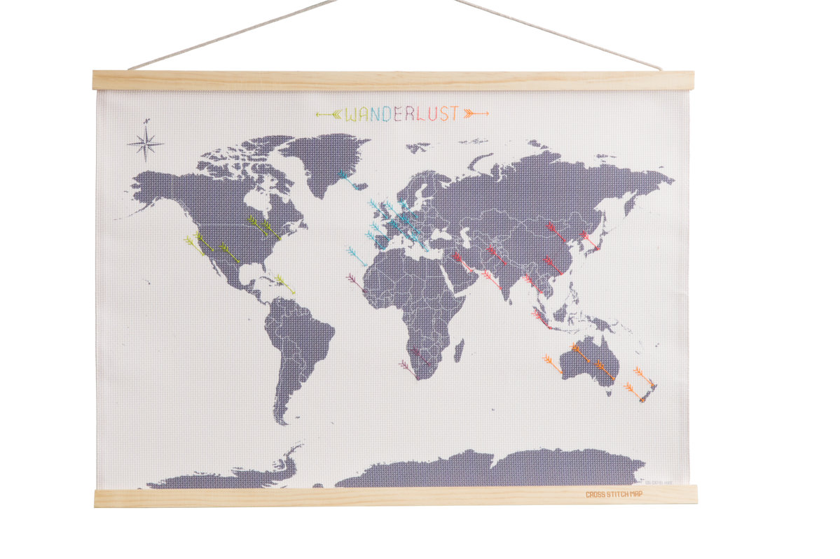 Cross Stitch Map : Sew your way around the world.