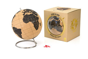 world traveler cork globe on white background